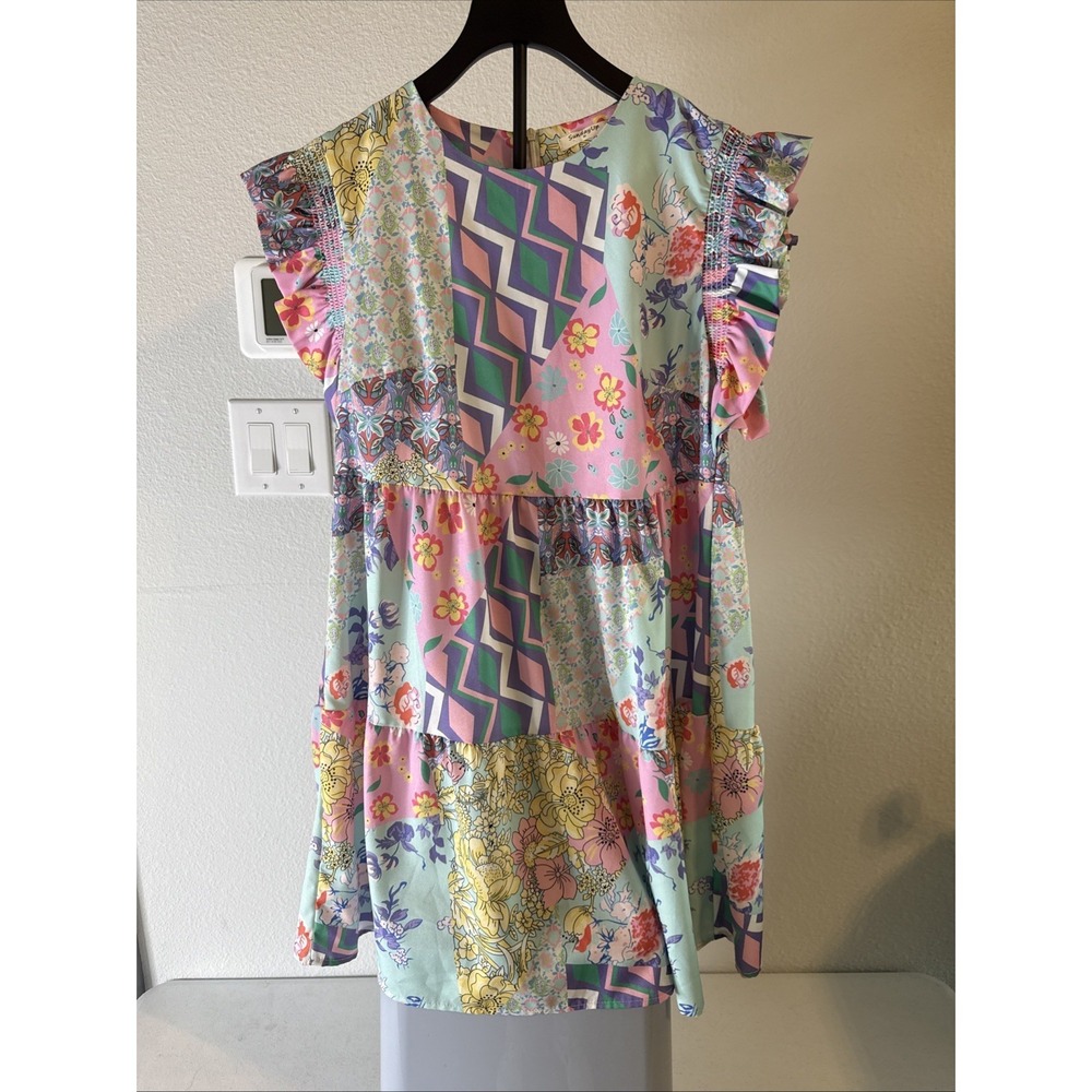 Sunday Up Women's Sleeveless Dress Multicolor Ruffles Size‎ M
